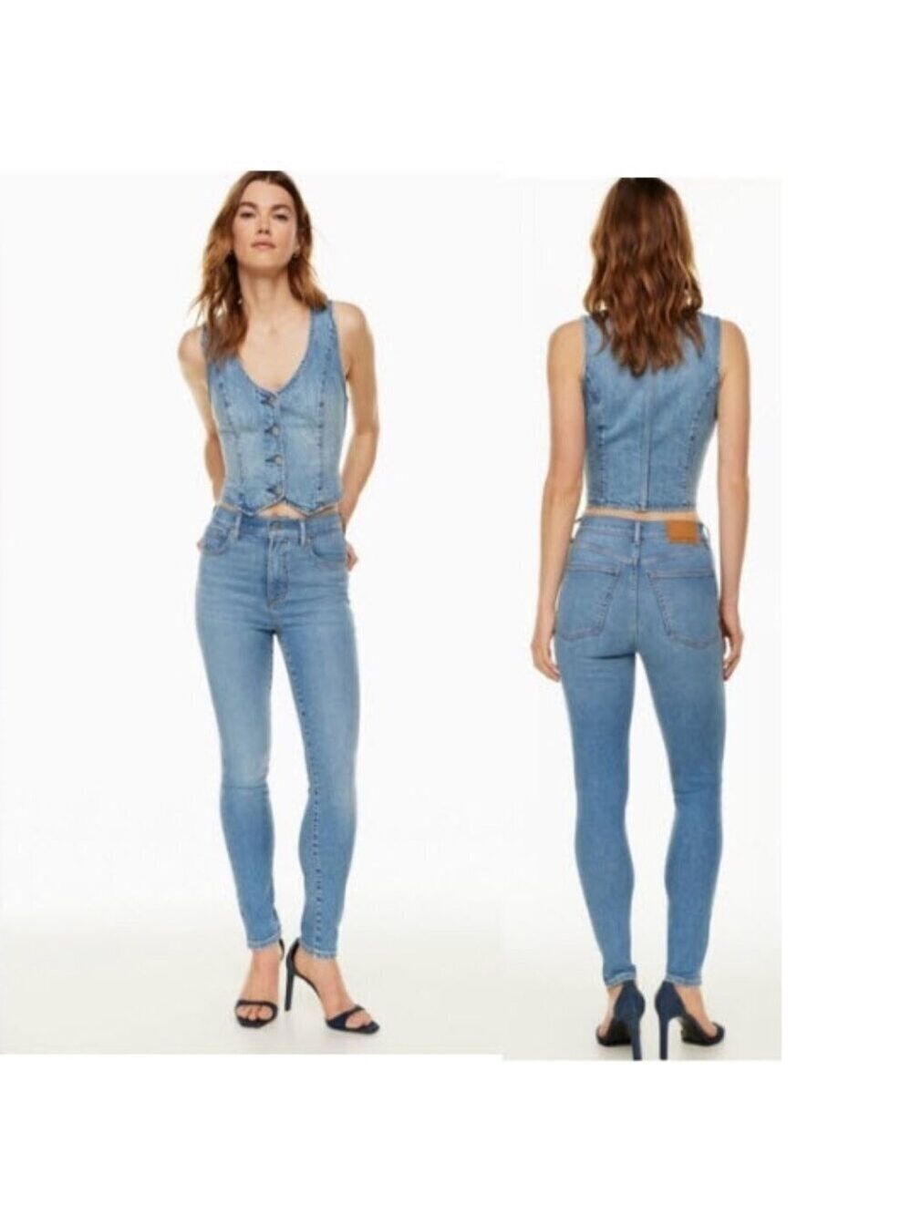 Denim Forum the Lola high rise skinny Blue Skinny Jeans Stretch size 27